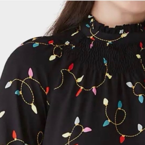 Kate Spade  ♠️ String Lights Shift Holliday Dress Black - Picture 3 of 9
